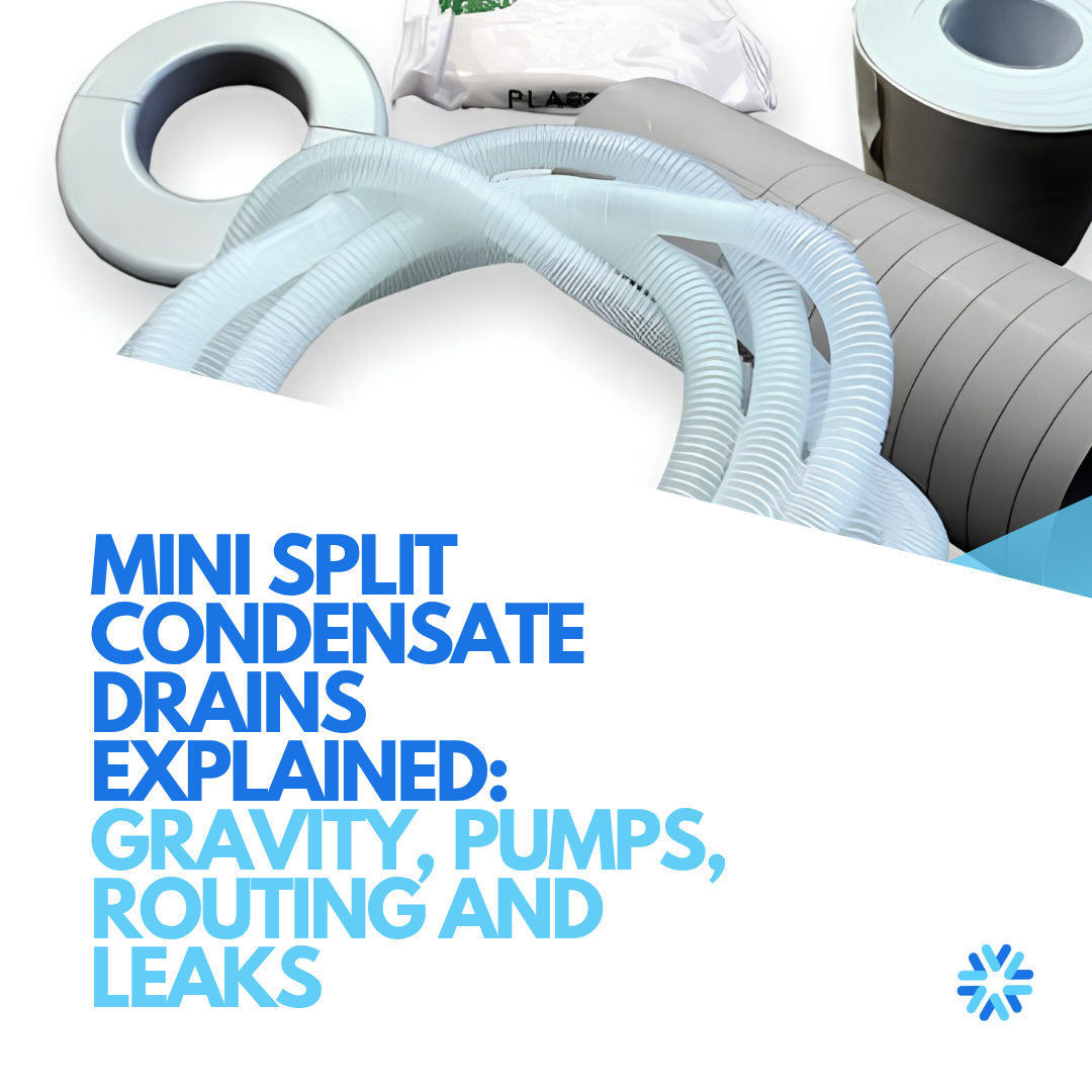 Mini Split Condensate Drains Explained: Gravity, Pumps, Routing and Leaks