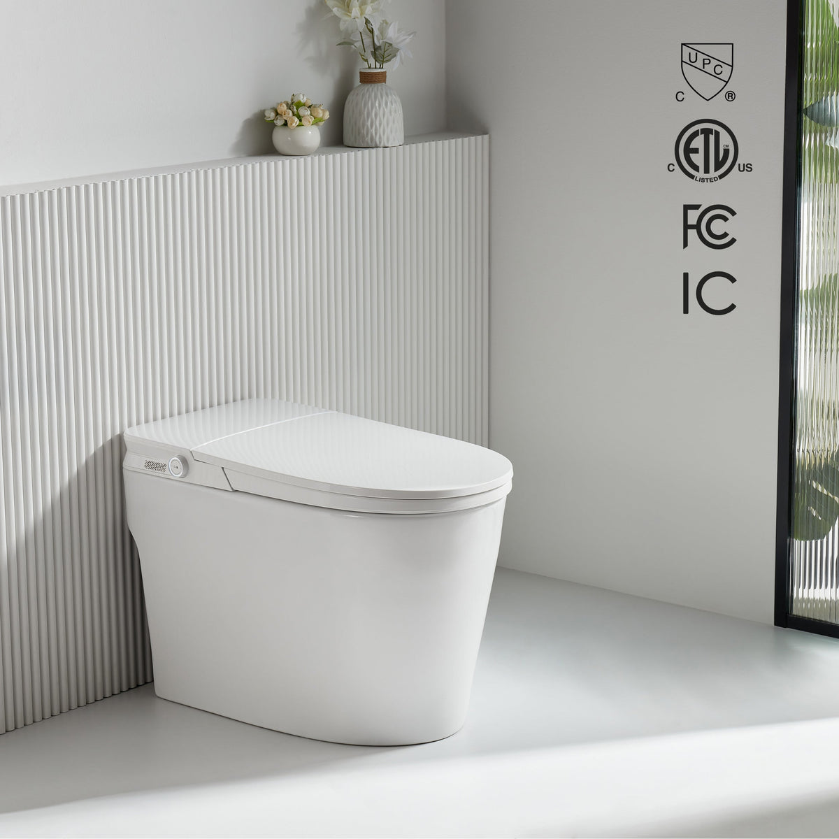 Forno Acqua Luxurious Smart Toilet. Includes Auto Flush, Powerful Flush, sleek tankless design Ideal for Powder Rooms - CSTS00