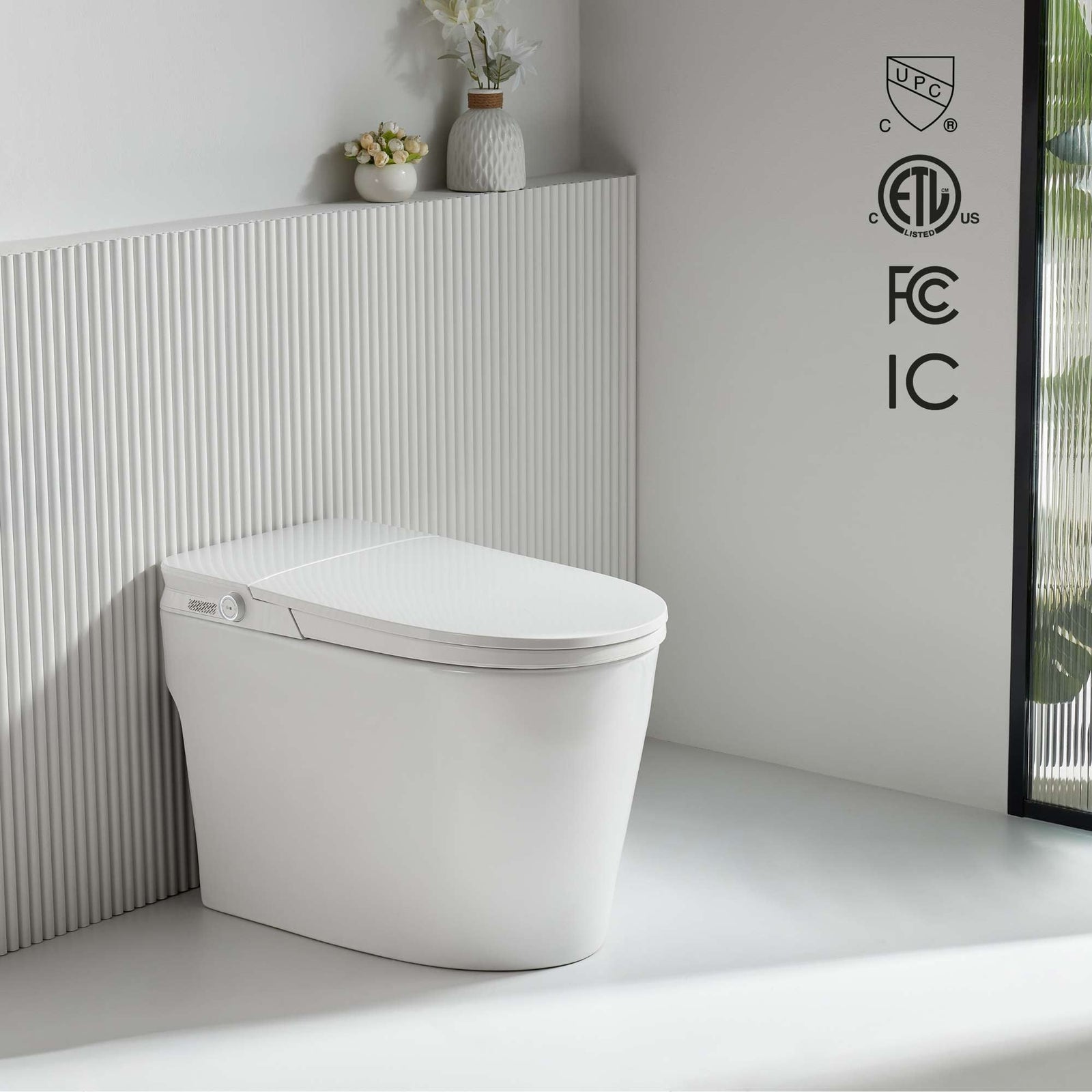 Forno Acqua Luxurious Smart Toilet. Includes Auto Flush, Powerful Flush, sleek tankless design Ideal for Powder Rooms - CSTS00