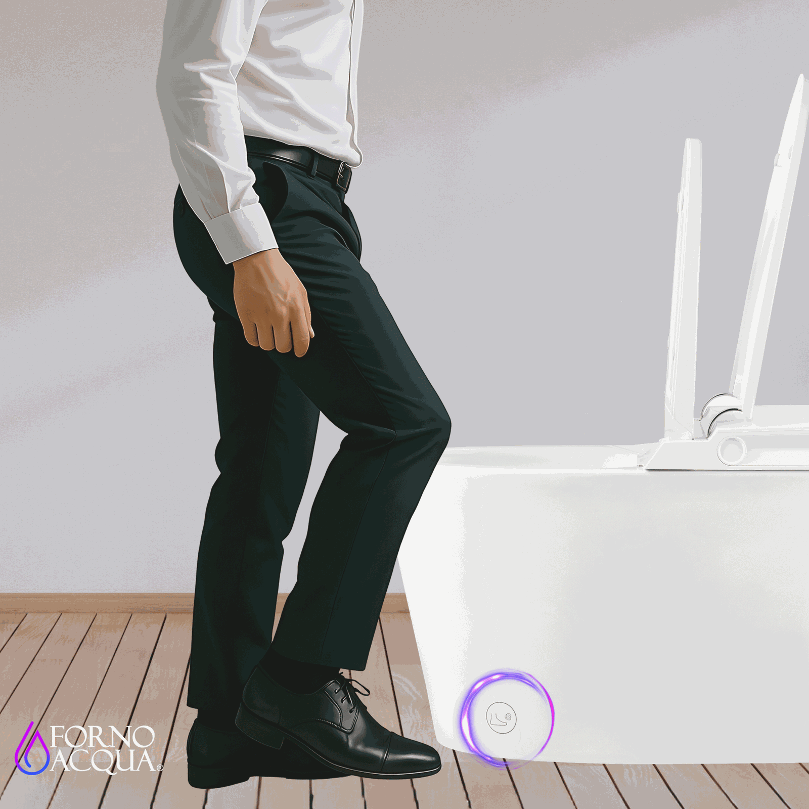 Forno Acqua Luxurious Smart Toilet. Includes Heated Seat, Auto Flush, Auto Lid, Powerful Flush, Ideal for Powder Rooms - CSTPB0