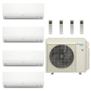 Daikin Aurora 4-Zone Ductless Mini Split AC & Heat Pump 48000 BTU (9K+9K+12K+24K), Wall Mount Units, 230V - R32