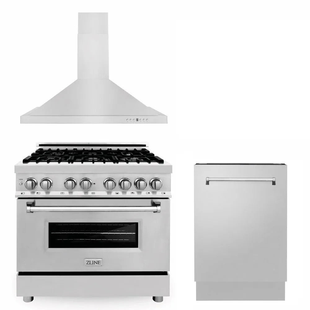 ZLINE 36-inch kitchen package 3KP-RARH36-DWV