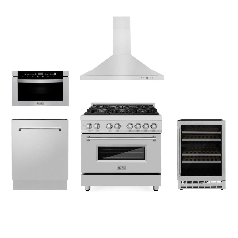ZLINE 36-inch kitchen package 5KP-RARH36-MWDWV-RWV
