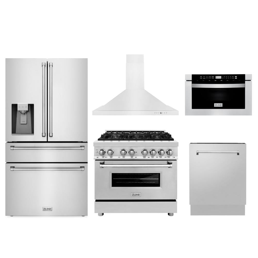 ZLINE 36-inch kitchen package 5KPRW-RARH36-MWDWV