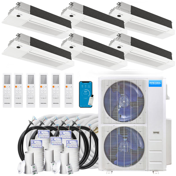 MRCOOL DIY 5th Gen Multi-Zone 6-Zone 55,000 BTU 22 SEER2 (12K + 12K + 12K + 12K + 12K + 12K) Ductless Mini-Split Air Conditioner and Heat Pump with Ceiling Cassettes