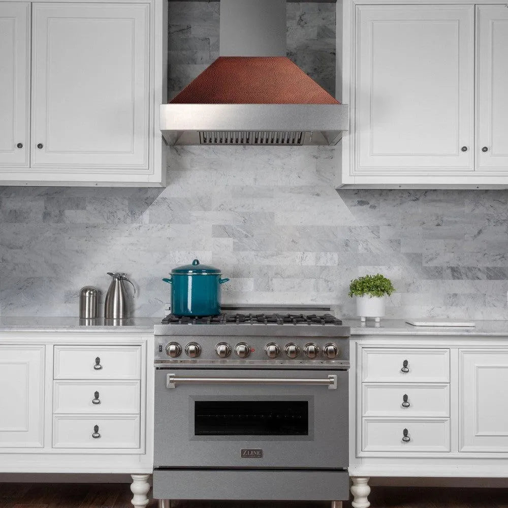 ZLINE 36-inch range hood in satin stainless steel 8654HH-36, view 2