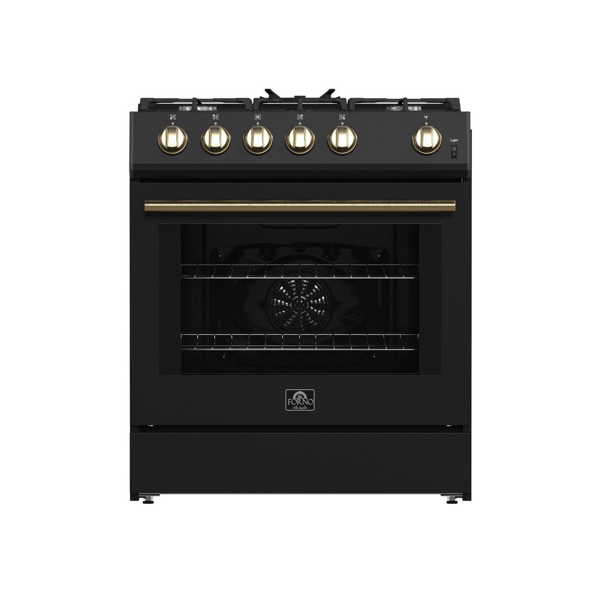 Forno Leonardo 30-inch gas range, black