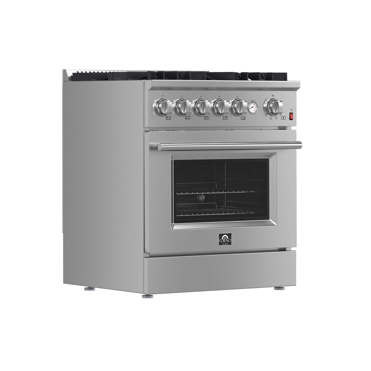 Forno Giovanni 30-inch Gas Range Stainless Steel, 5 Burners 67,000 BTU, 4.32 cu.ft. Convection Oven - FFSGS6274-30