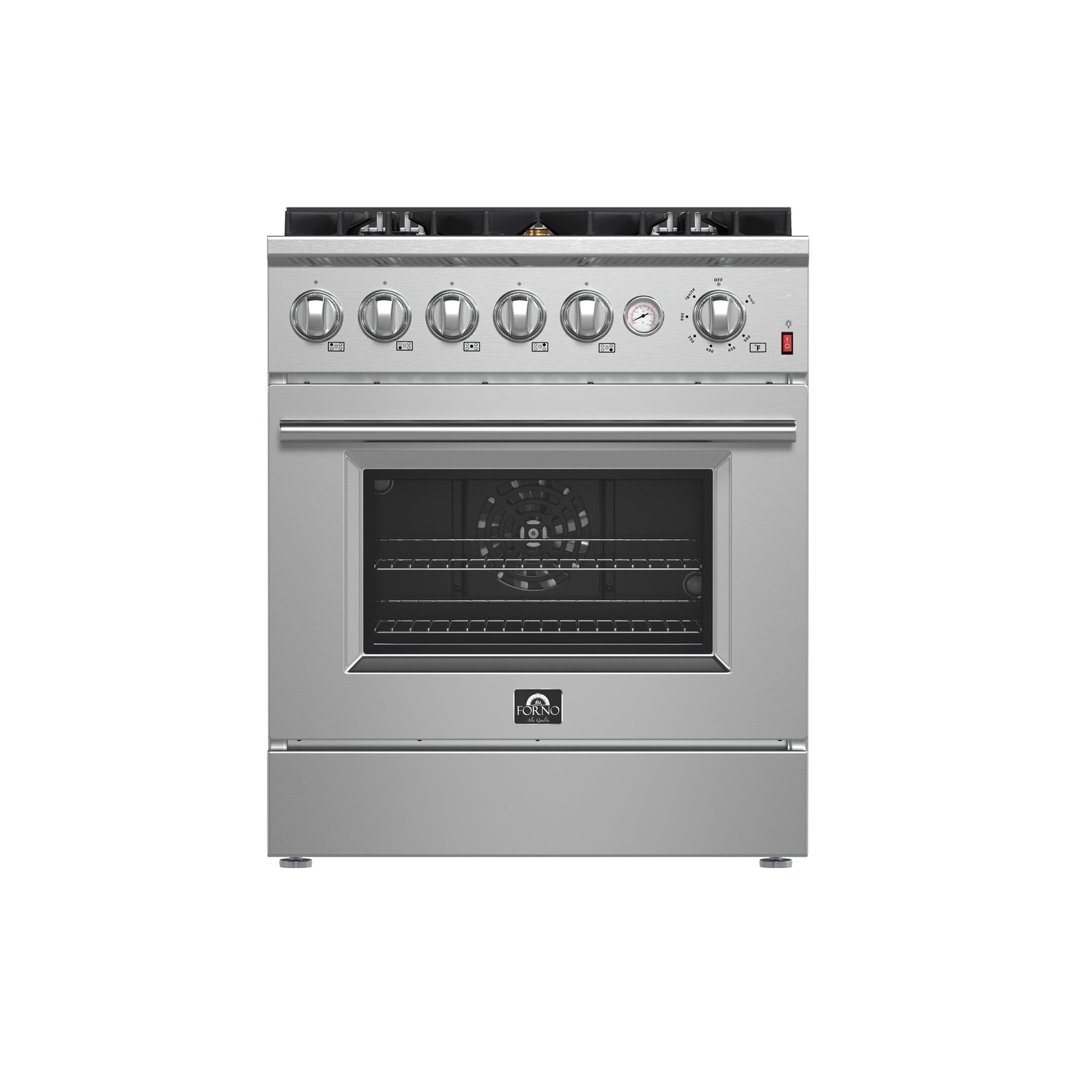 Forno Giovanni 30-inch Gas Range Stainless Steel, 5 Burners 67,000 BTU, 4.32 cu.ft. Convection Oven - FFSGS6274-30