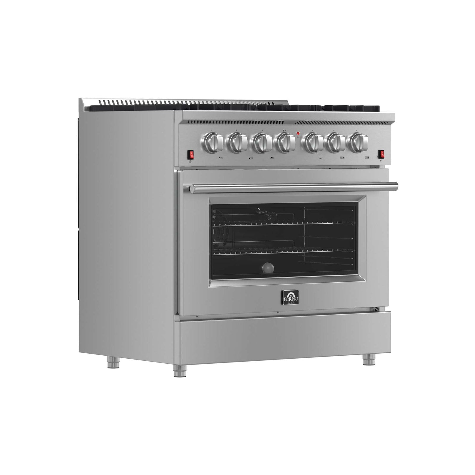 Forno Galiano 36-Inch Freestanding Gas Range, Stainless Steel, 6 Burners, Energy Efficient - FFSGS6244-36