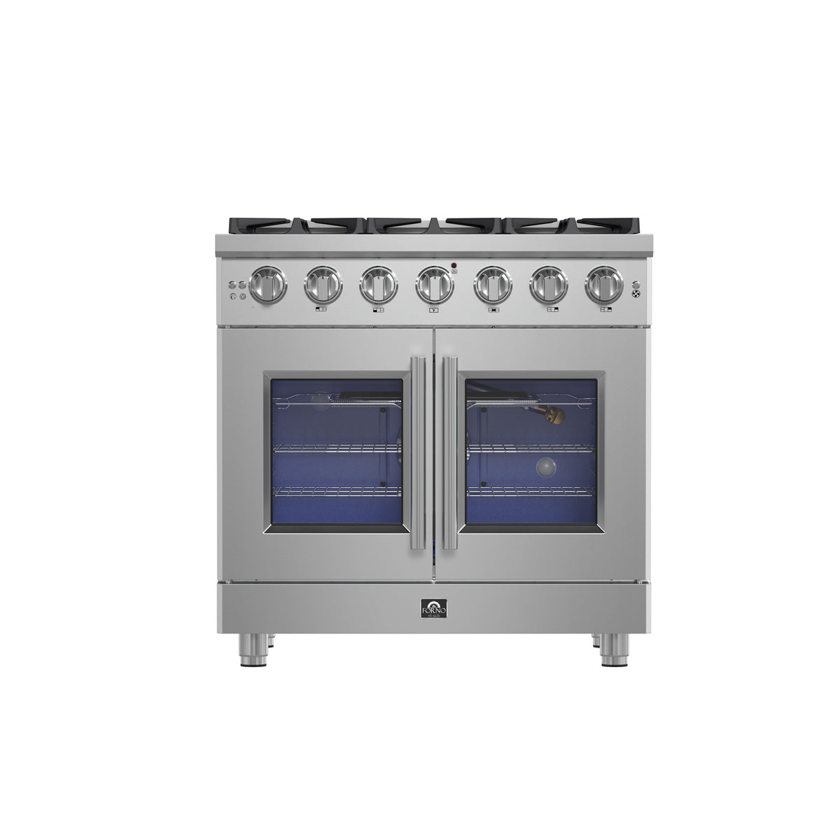 Forno Massimo 36-inch french door gas range, stainless steel