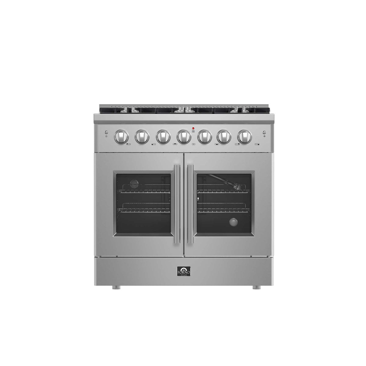Forno Galiano 36-inch french door gas range, stainless steel