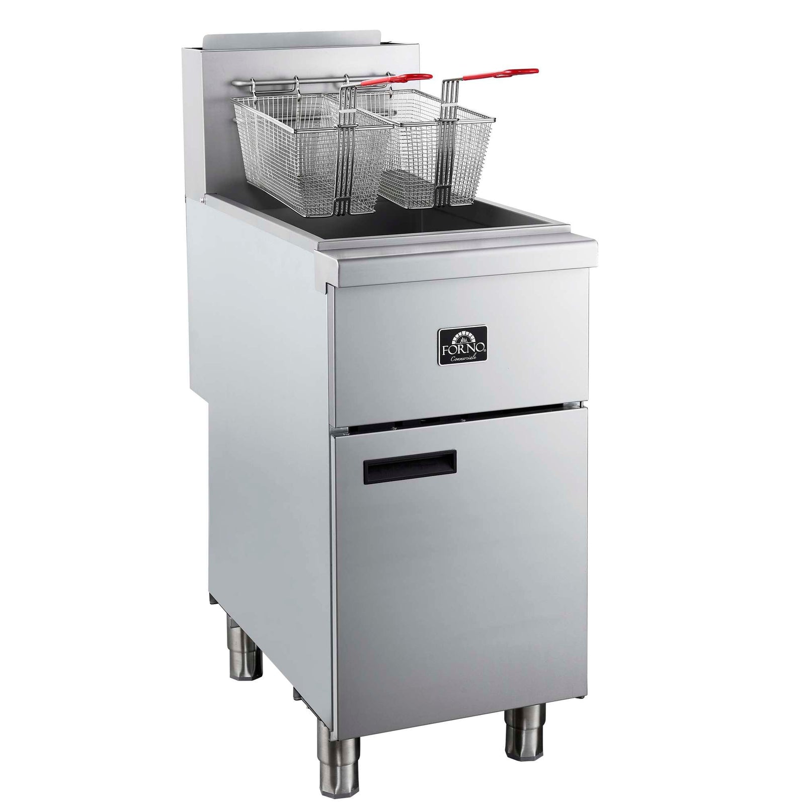 Forno Commerciale Natural Gas Deep Fryer, 4 Burners 120,000 BTU, 50 lbs Oil Capacity - FCMGF0023