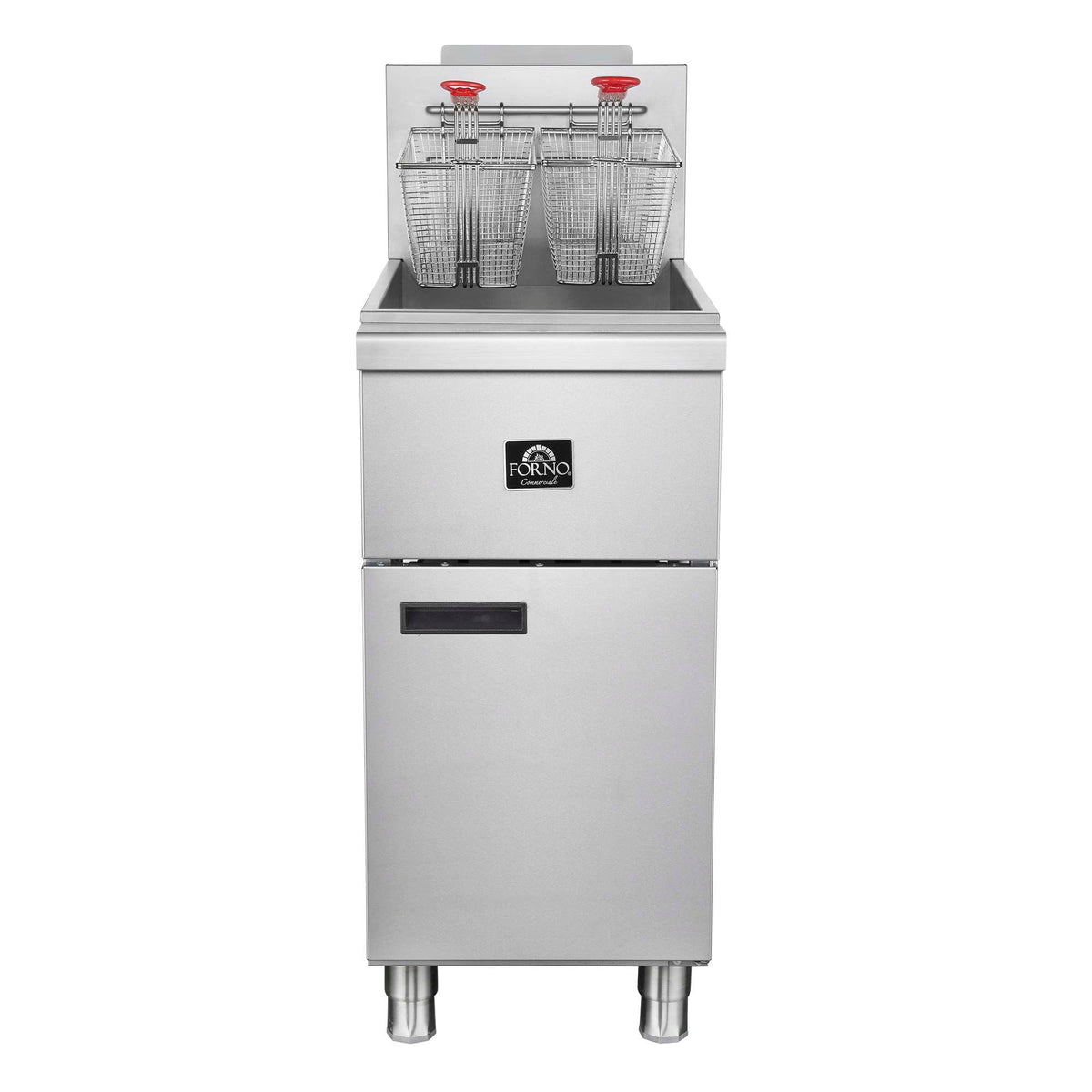 Forno Commerciale Natural Gas Deep Fryer, 3 Burners 90,000 BTU, 40 lbs, Millivolt Control - FCMGF0048