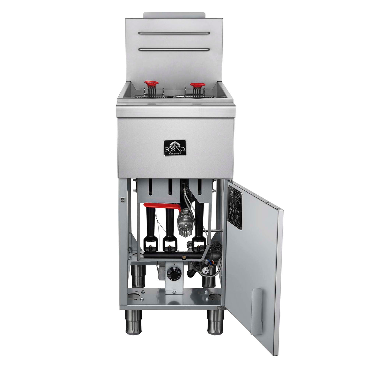 Forno Commerciale Natural Gas Deep Fryer, 3 Burners 90,000 BTU, 40 lbs, Millivolt Control - FCMGF0048