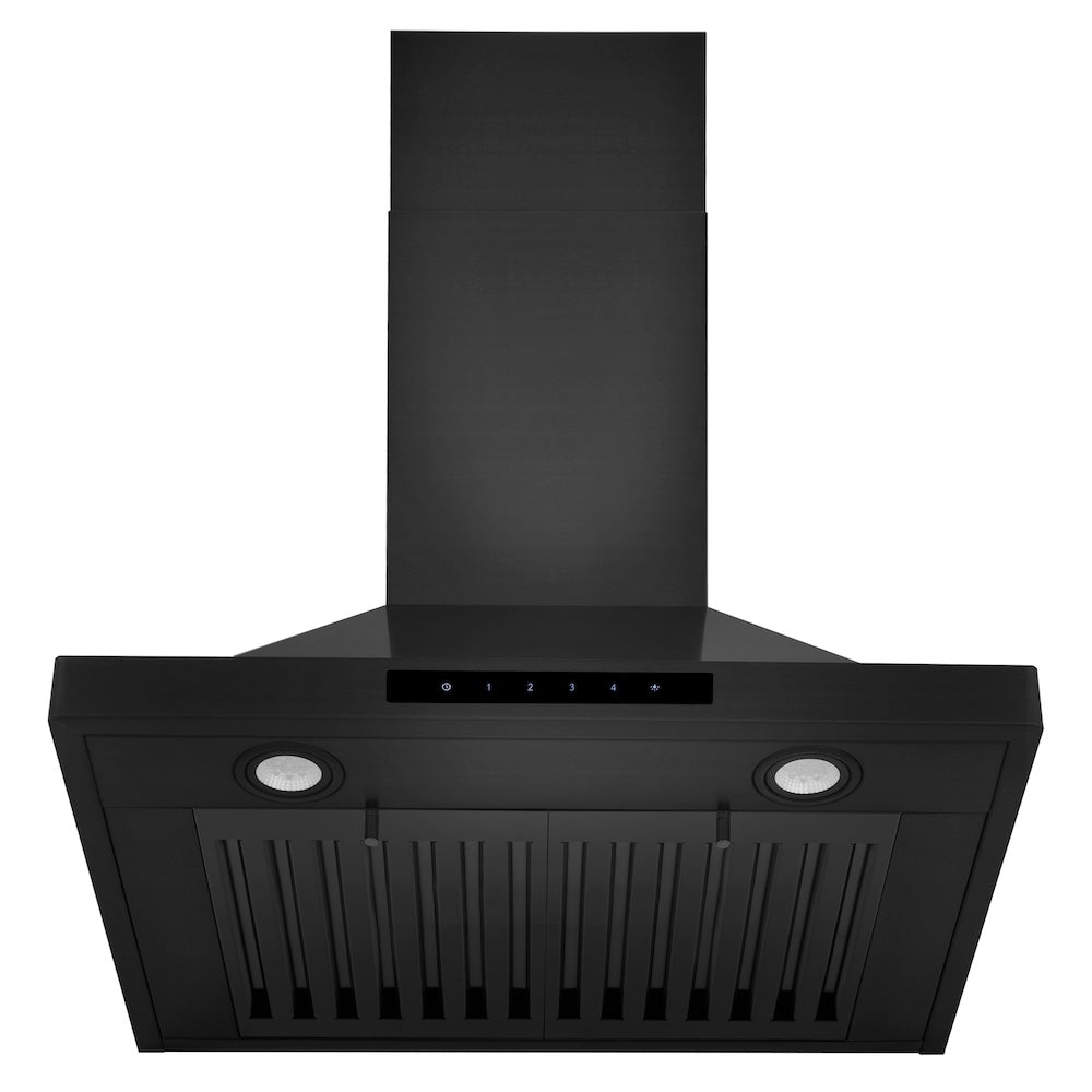 ZLINE Convertible Vent 24-inch range hood in black stainless steel BSKBN-24, front view