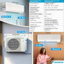 Daikin MXM 18,000 BTU (7K + 9K) 21 SEER2 Dual Zone Wall Mount Mini Split Heat Pump System - R32 - 230V