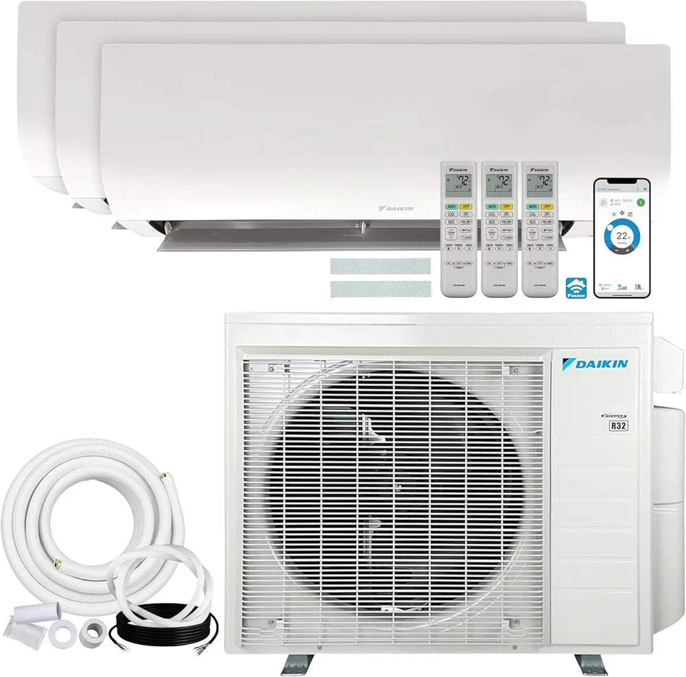 Daikin MXM 36,000 BTU (9K + 9K + 12K) 20 SEER2 3 Zone Wall Mount Mini Split Heat Pump System - R32 - 230V