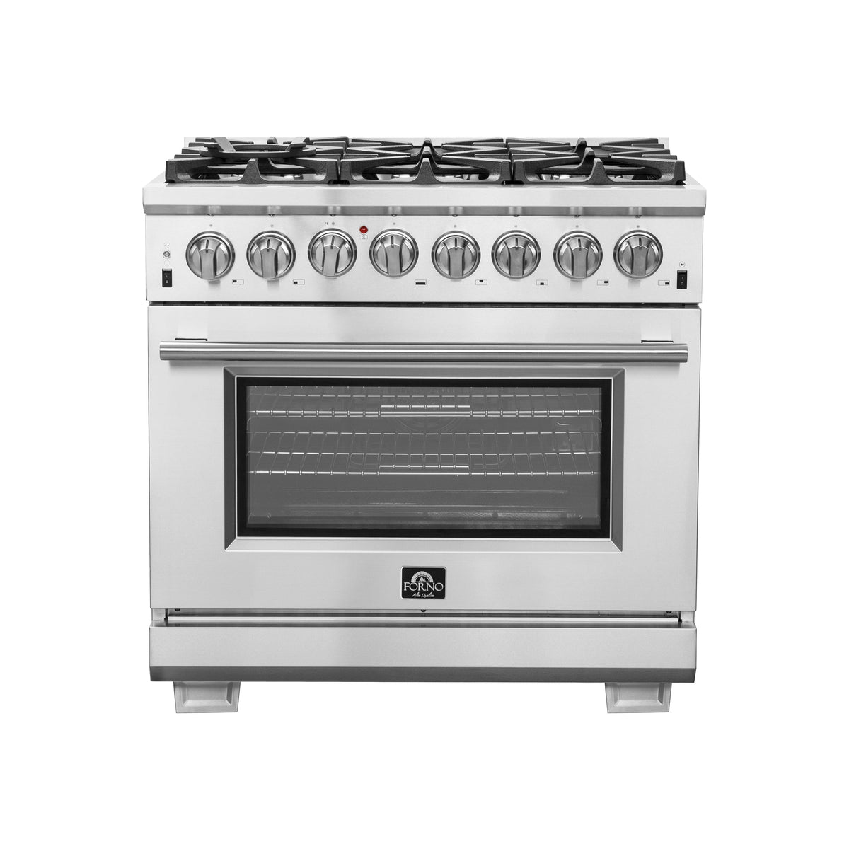 Forno Capriasca 36-inch dual fuel range, stainless steel