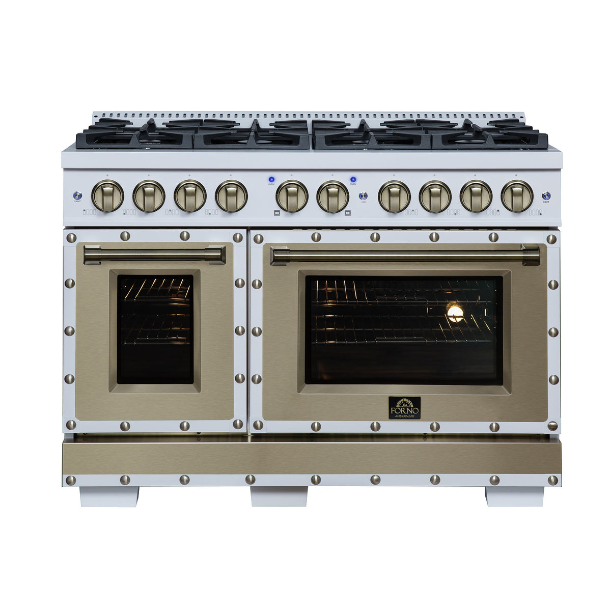 Forno Ambassador 48-inch dual fuel range, white