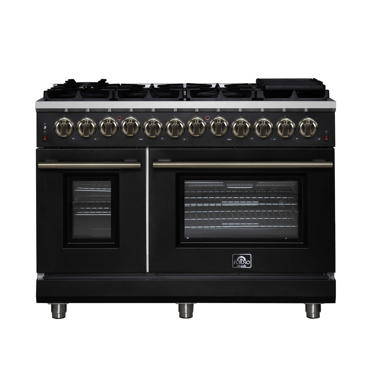 Forno Massimo 48-inch dual fuel range, black