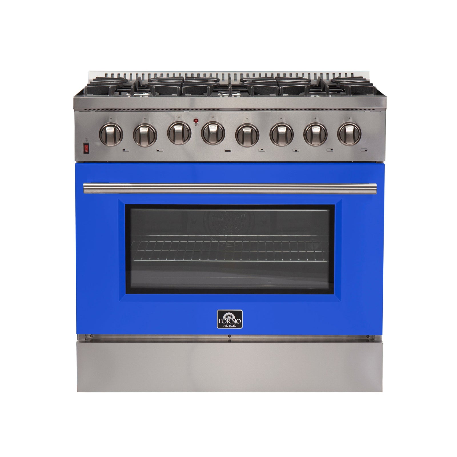 Forno Galiano 36-Inch Freestanding Dual Fuel Range, 6 Burners, Double Convection Ovens, Blue Door - FFSGS6156-36BLU