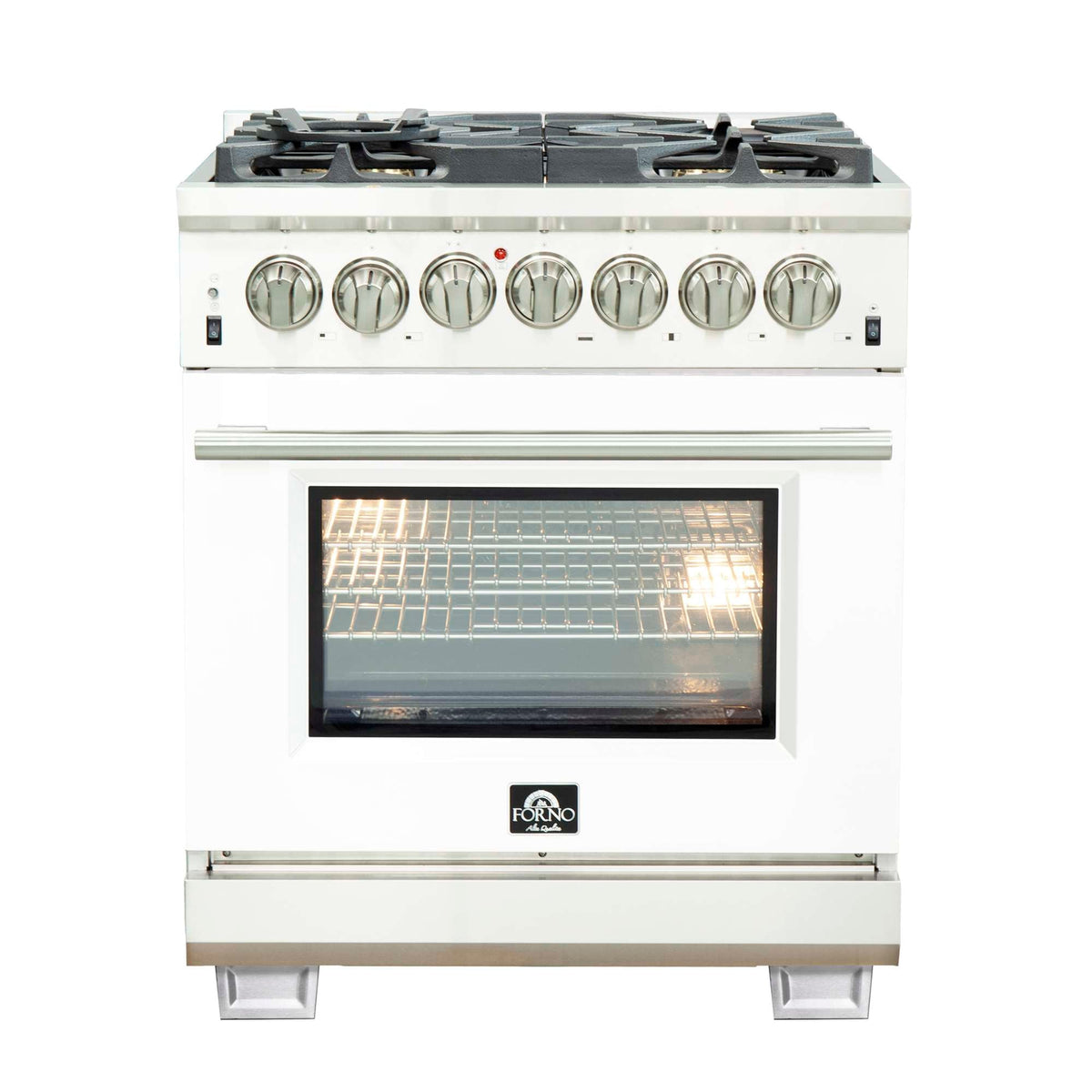 Forno Capriasca 30-inch dual fuel range, white