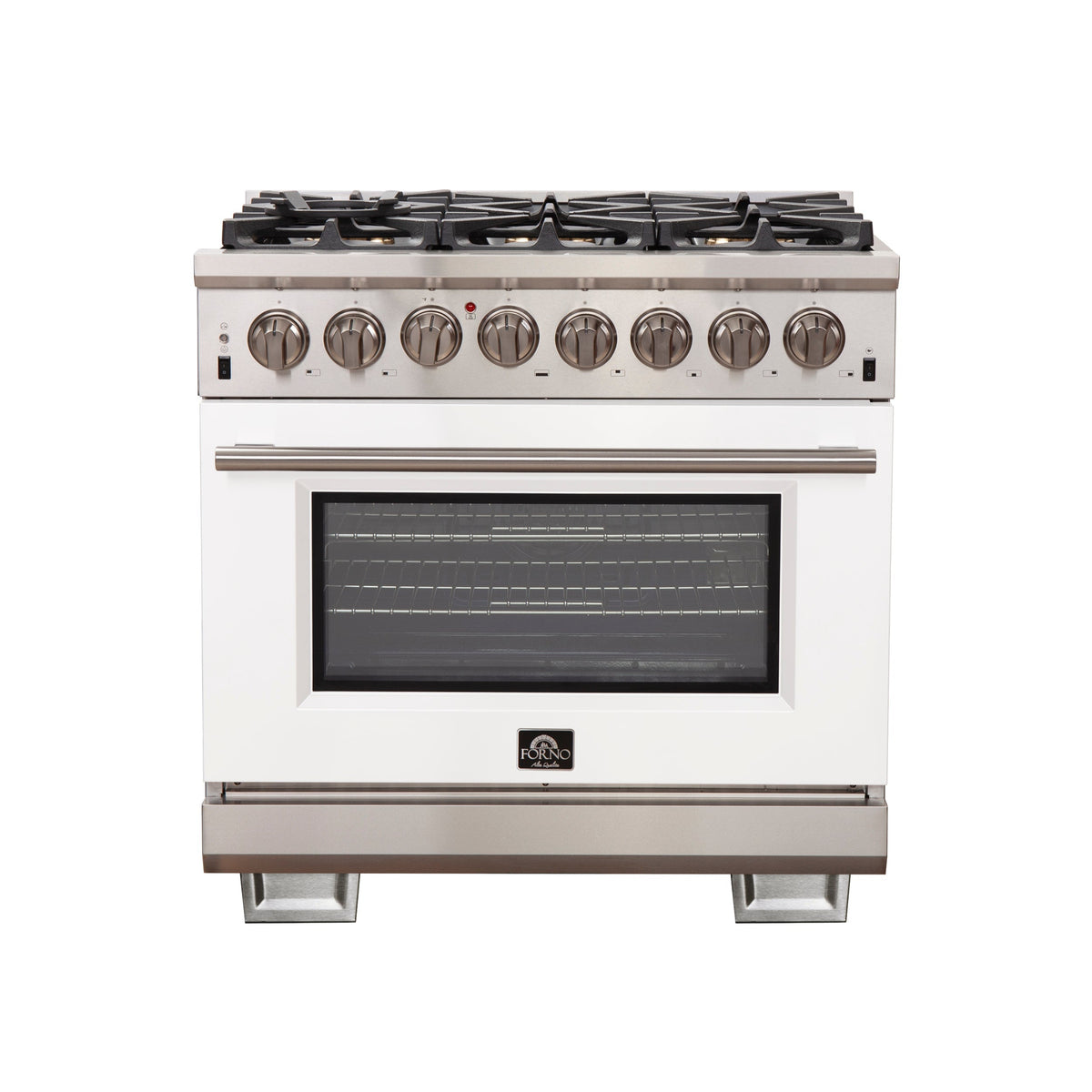 Forno Capriasca 36-inch dual fuel range, white