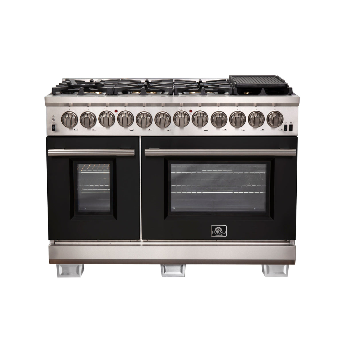 Forno Capriasca 48-inch dual fuel range, black