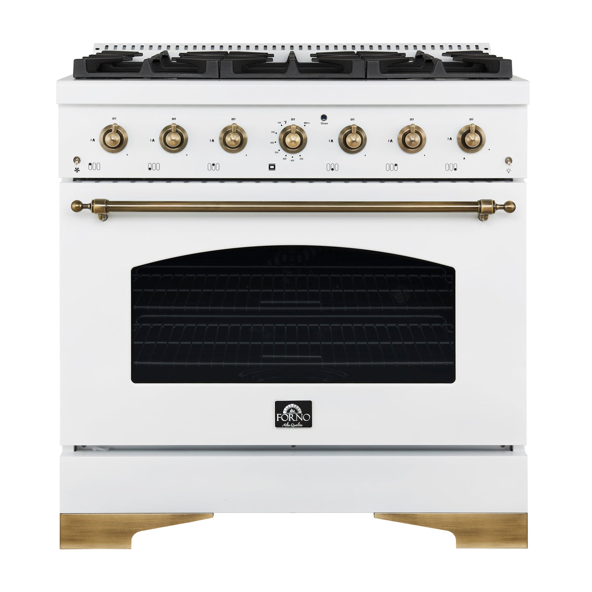 Forno Antico 36-inch dual fuel range, white