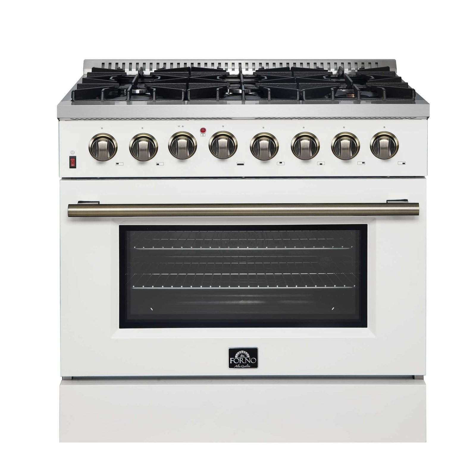 Forno Galiano 36" Freestanding Dual Fuel Range in White - FFSGS6156-36WHT