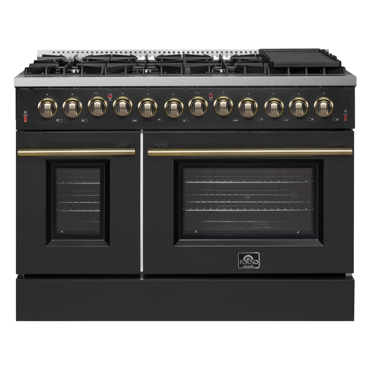 Forno Galiano 48-inch dual fuel range, black