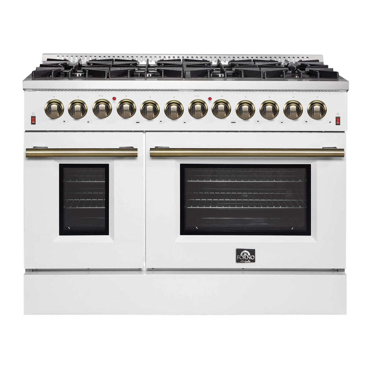 Forno Galiano 48-inch dual fuel range, white