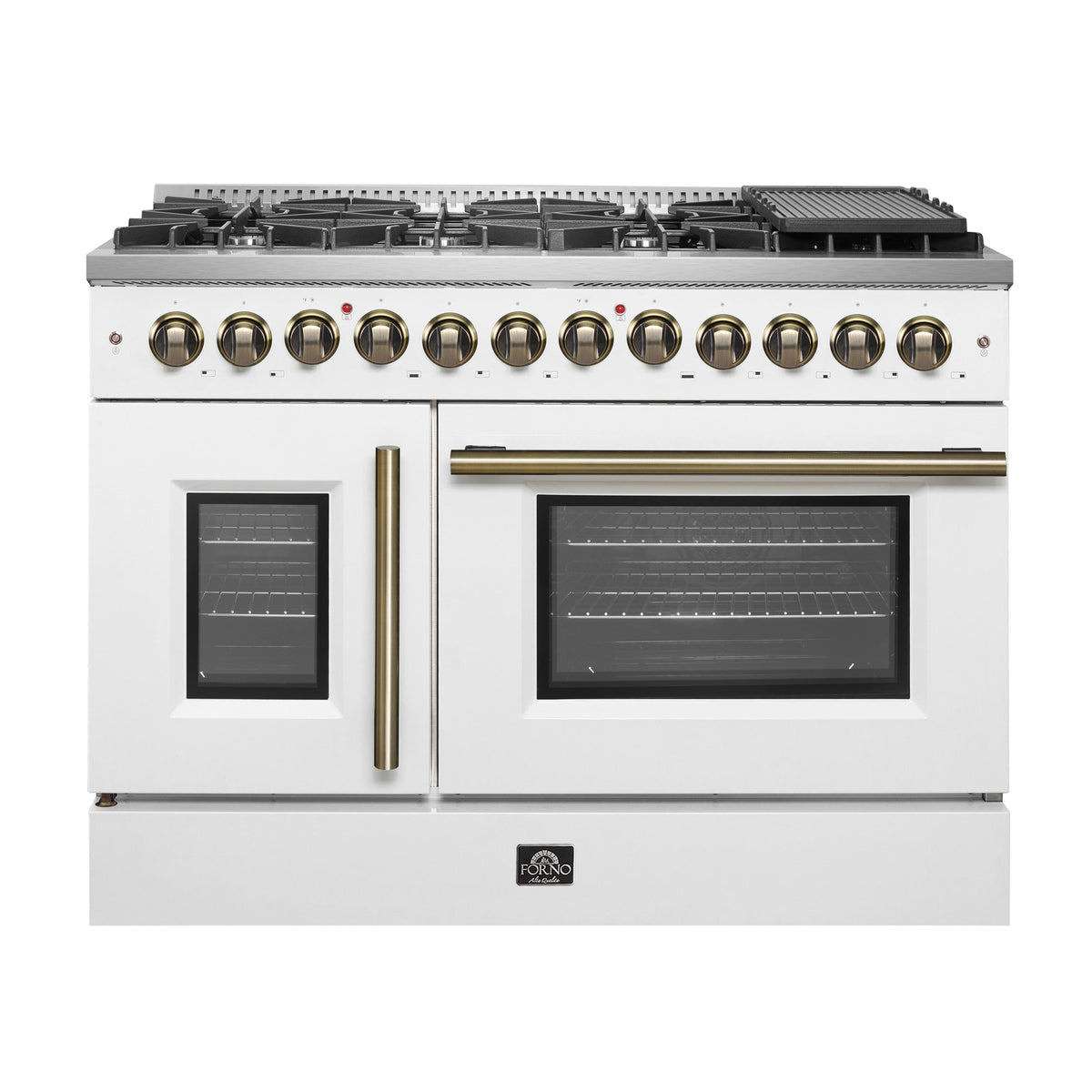 Forno Galiano 48-inch french door dual fuel range, white
