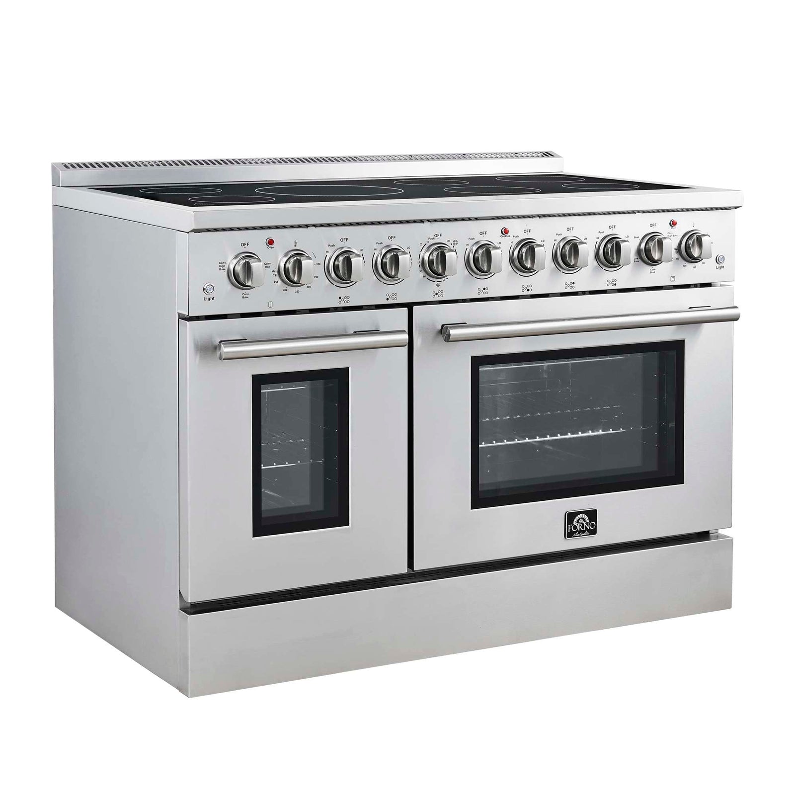 Forno Paolo 48 Inch Freestanding Electric Range, Stainless Steel, 6.7 cu.ft, True Convection Oven, Energy Efficient - FFSEL6011-48