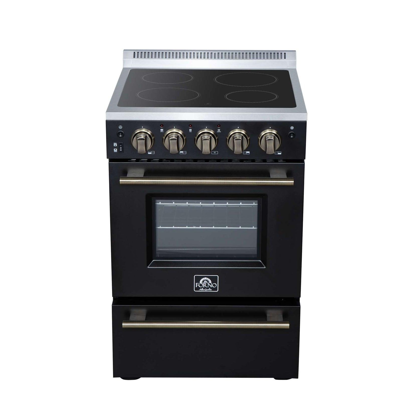 Forno Loiano 24 Inch Freestanding Electric Range in Black - FFSEL6069-24BLK