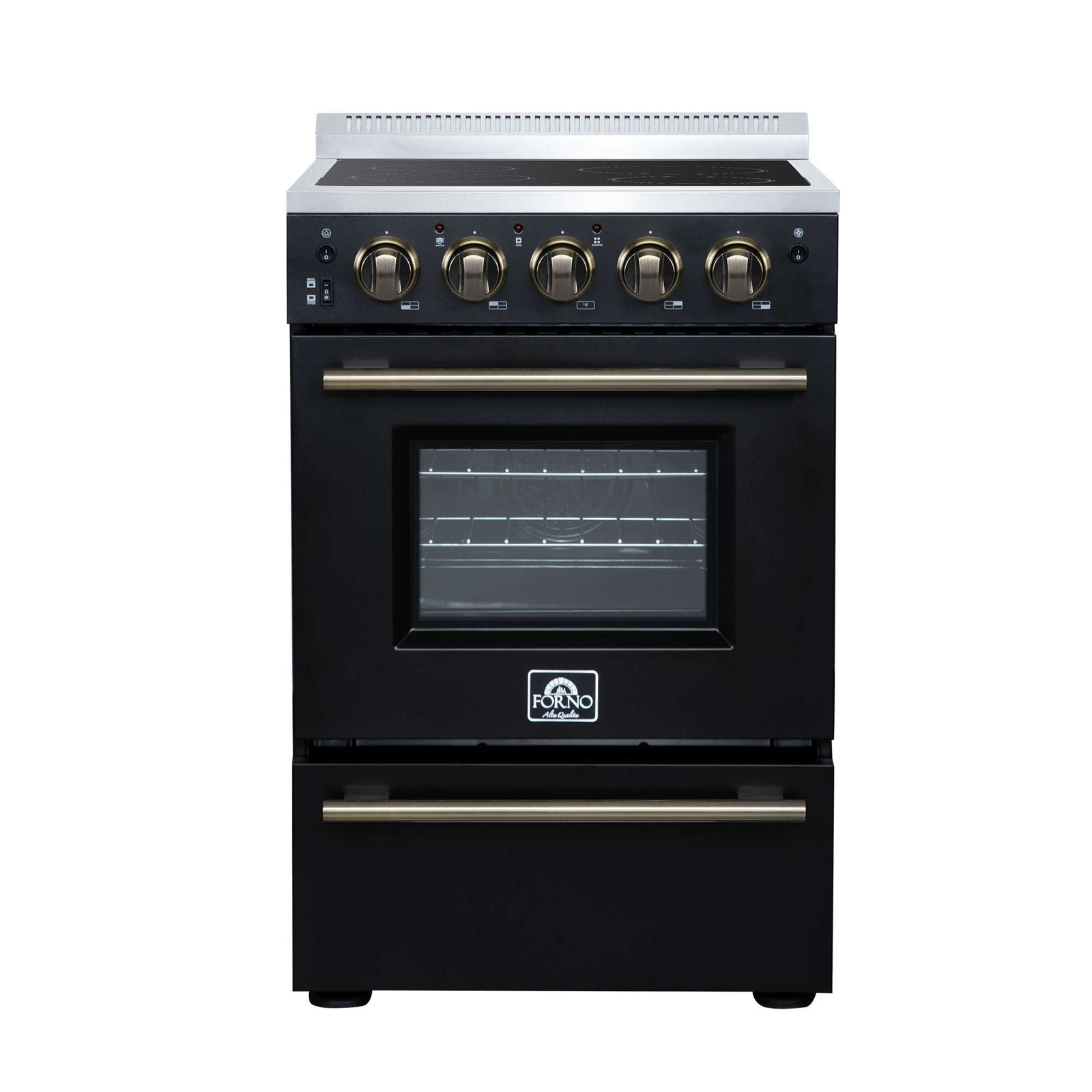 Forno Loiano 24 Inch Freestanding Electric Range in Black - FFSEL6069-24BLK