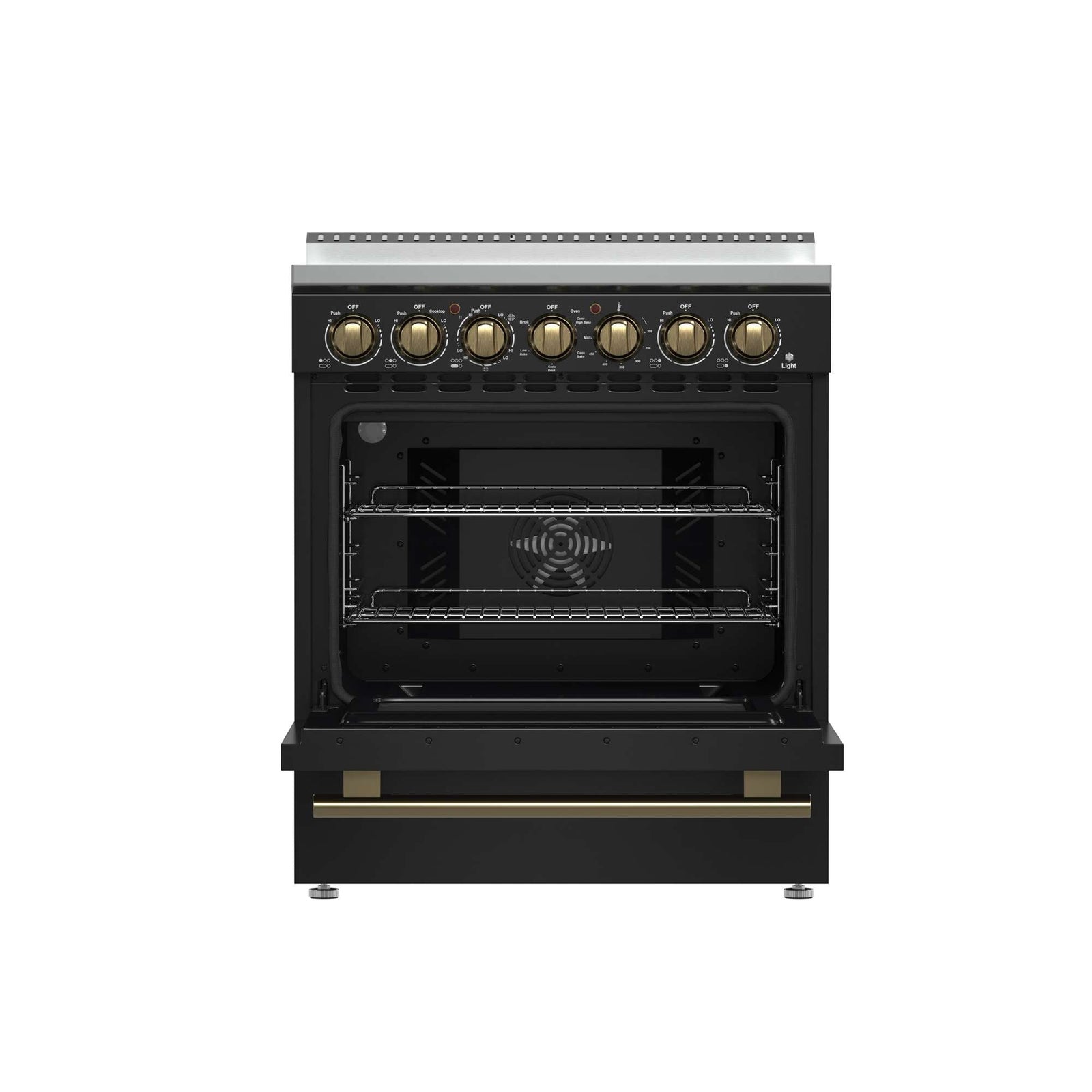 Forno Paolo 30-Inch Freestanding Electric Range, Black, 4.38 cu.ft, True Convection Oven, Energy Efficient - FFSEL6011-30BLK