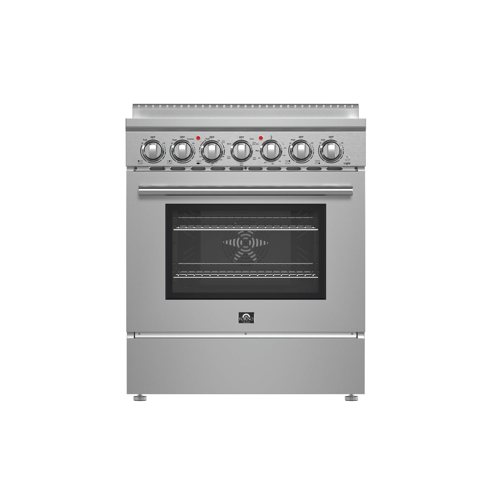 Forno Paolo 30-Inch Freestanding Electric Range, Stainless Steel, 4.38 cu.ft, True Convection Oven, Energy Efficient - FFSEL6011-30