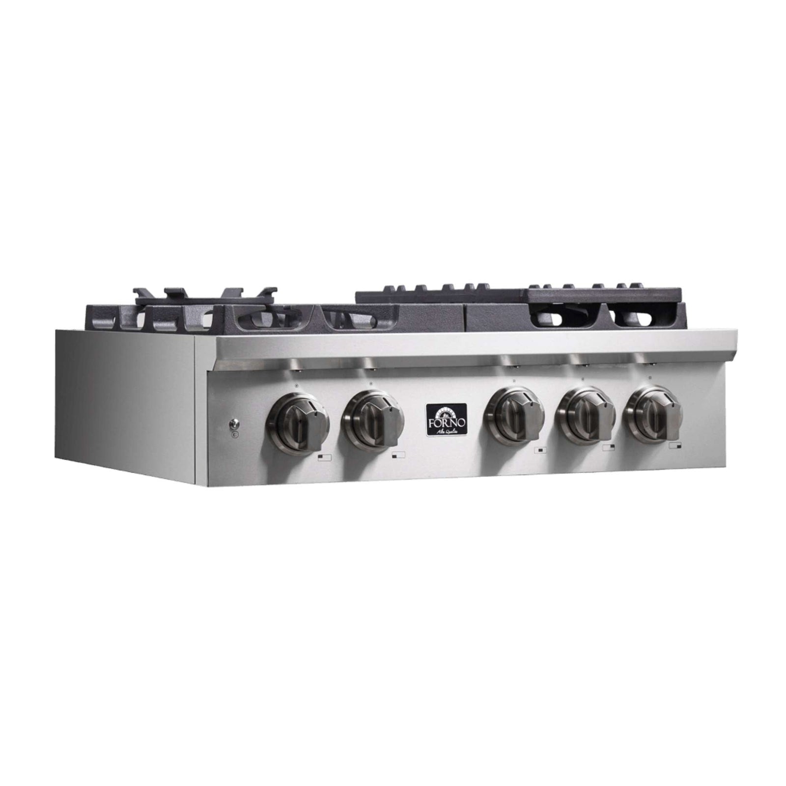 Forno Spezia Alta Qualita 30-Inch Pro-Style Gas Rangetop, Stainless Steel, 5 Sealed Burners, Continuous Cast Iron Grates, High Heat Output - FCTGS5751-30