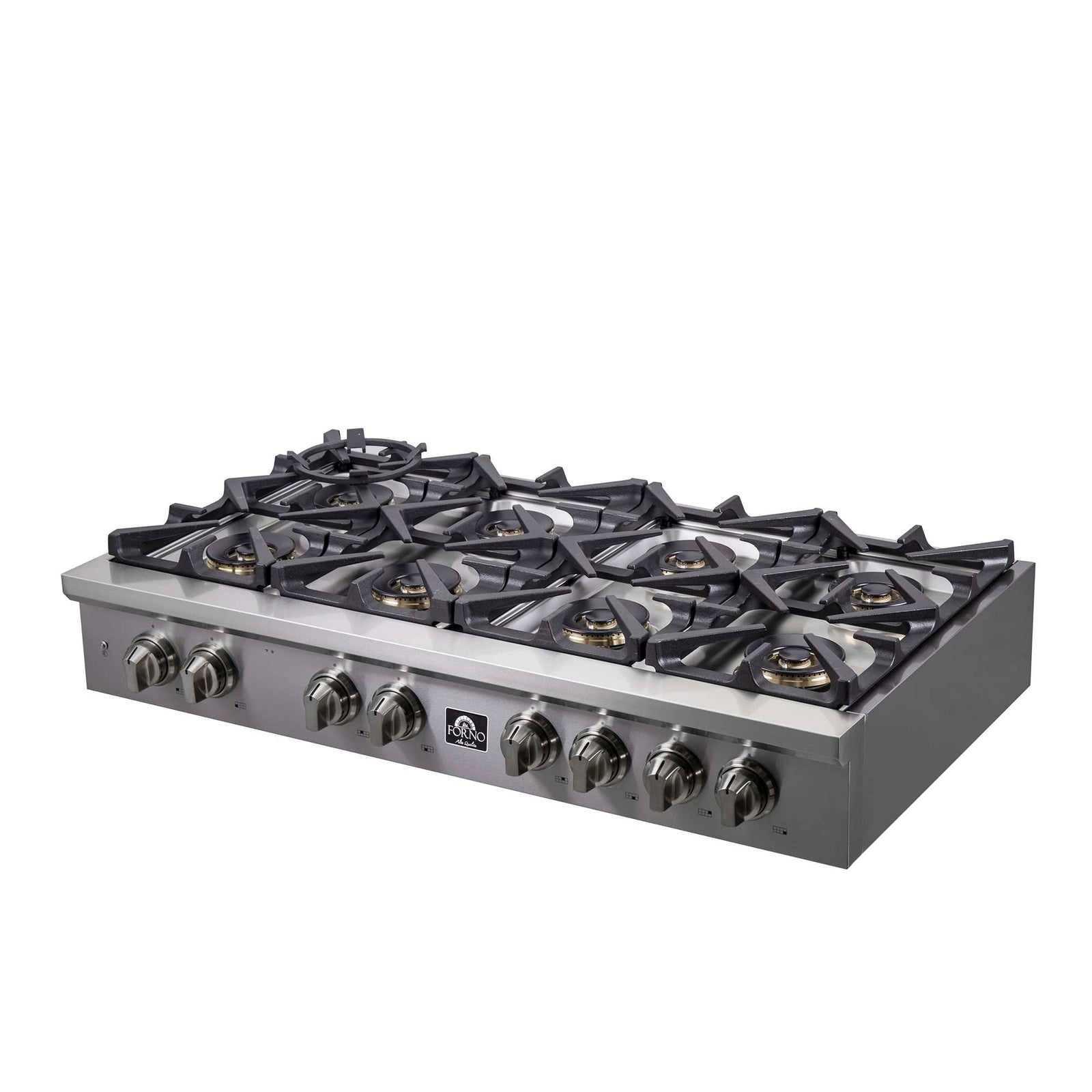 Forno Spezia Alta Qualita 48-Inch Pro-Style Gas Rangetop, Stainless Steel, 8 Sealed Burners, Continuous Cast Iron Grates, High Heat Output - FCTGS5751-48