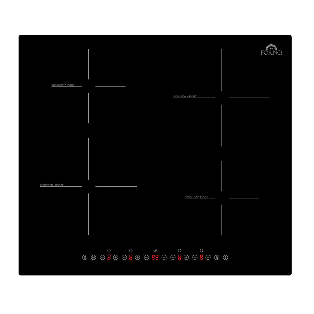 Forno Parco 24-Inch Induction Cooktop, 4 Zones, 7,200W Total Power, Touch Control, 9 Power Levels, Booster Function - FCTIN0583-24