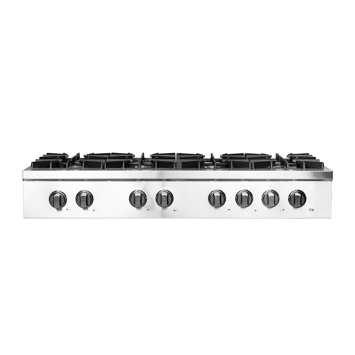 Forno Cossato Alta Qualita 48-Inch Pro-Style Gas Rangetop, Stainless Steel, 8 Sealed Burners, 107,000 BTU Total Output, Continuous Cast Iron Grates - FCTGS5737-48