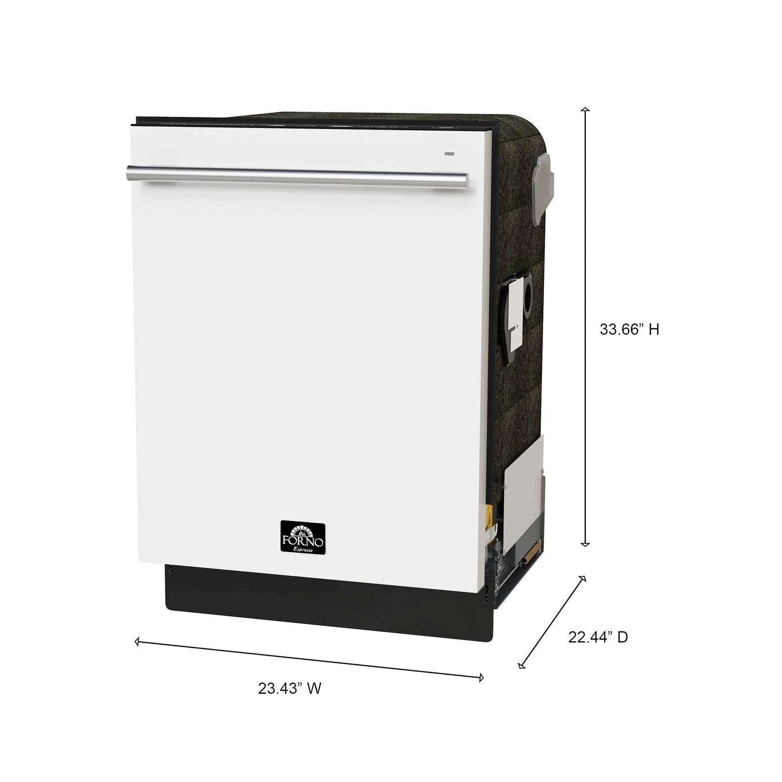 Forno Romano Espresso 24-Inch Built-In Dishwasher, White Finish, Stainless Steel Tub, 49 dBA, Energy Star Certified - FDWBI8035-24WHT
