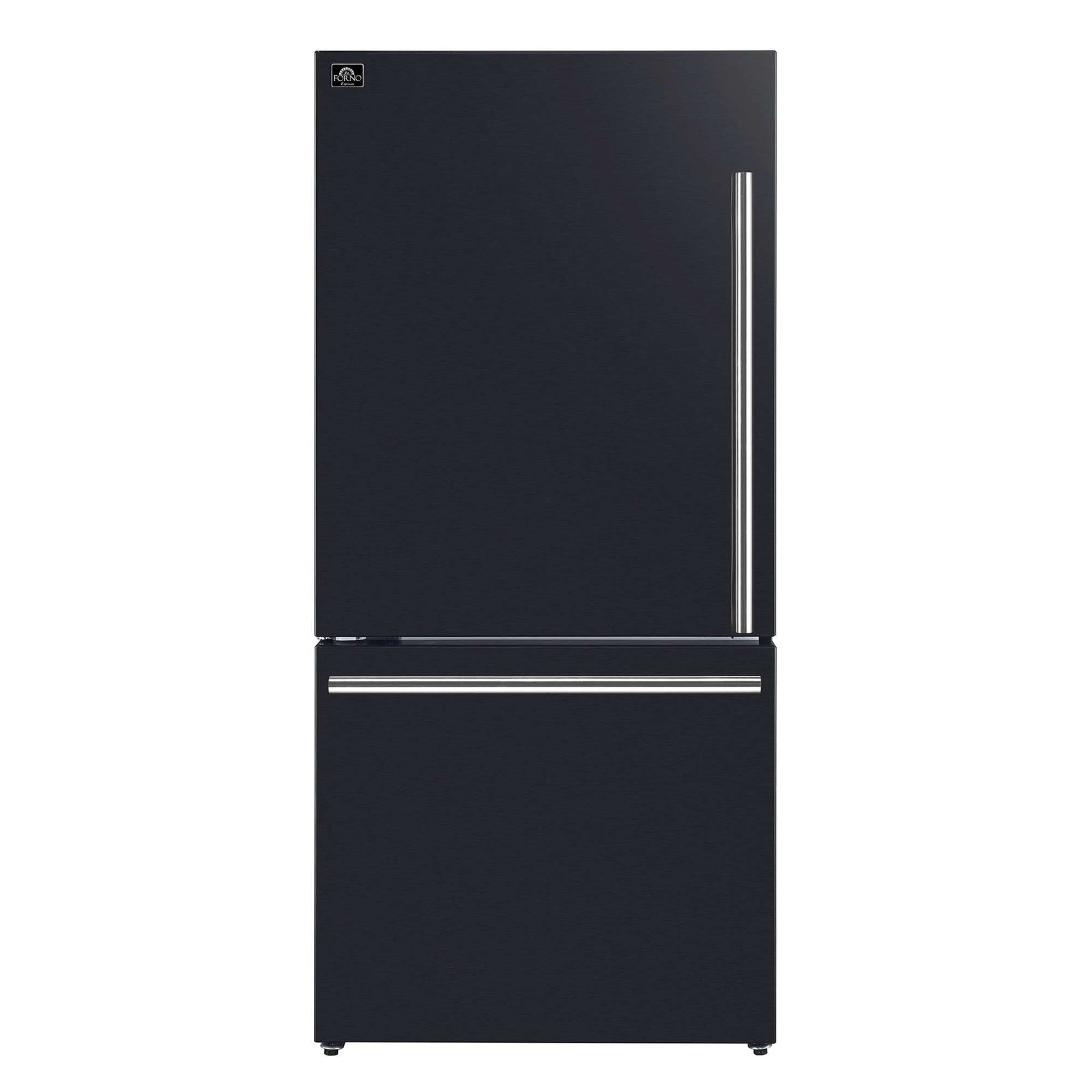 Forno Milano 2-Piece 62-Inch Freestanding Dual Bottom Freezer Refrigerator in Black – 34.4 cu.ft, Touch Control, Ice Maker - FFFFD1787-60BLK