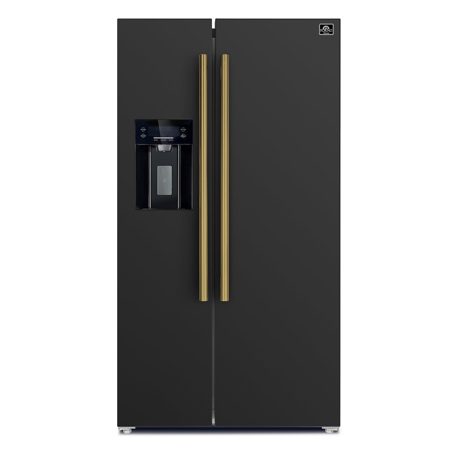 Forno Salerno Espresso 36-Inch Black Side-by-Side Refrigerator, 20 Cu. Ft., Frost-Free, Ice & Water Dispenser, ENERGY STAR Certified - FFRBI1844-36BLK