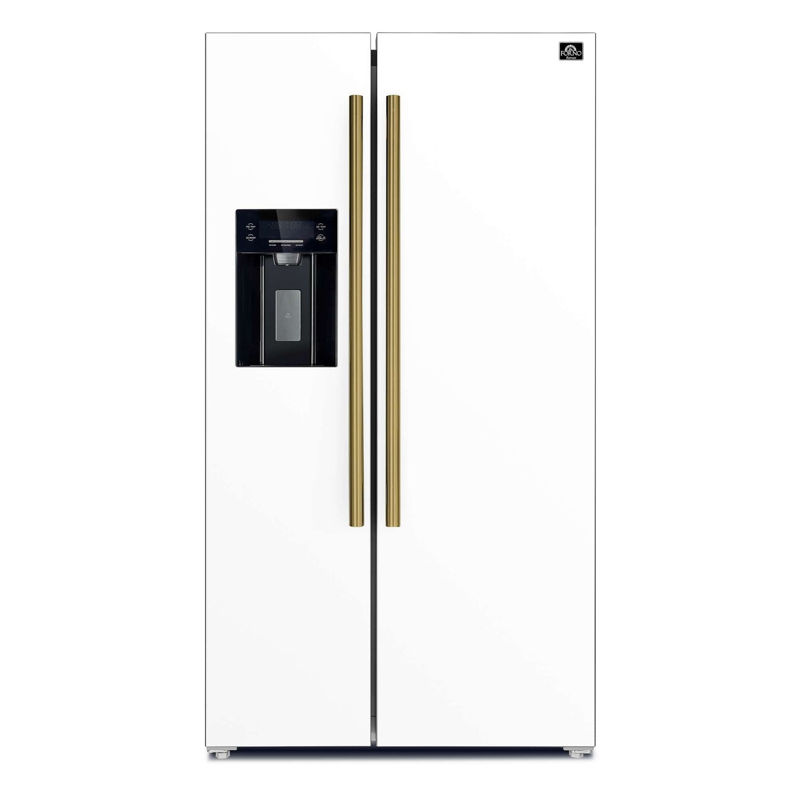 Forno Salerno Espresso 36-Inch White Side-by-Side Refrigerator, 20 Cu. Ft., Frost-Free, Ice & Water Dispenser, ENERGY STAR Certified - FFRBI1844-36WHT
