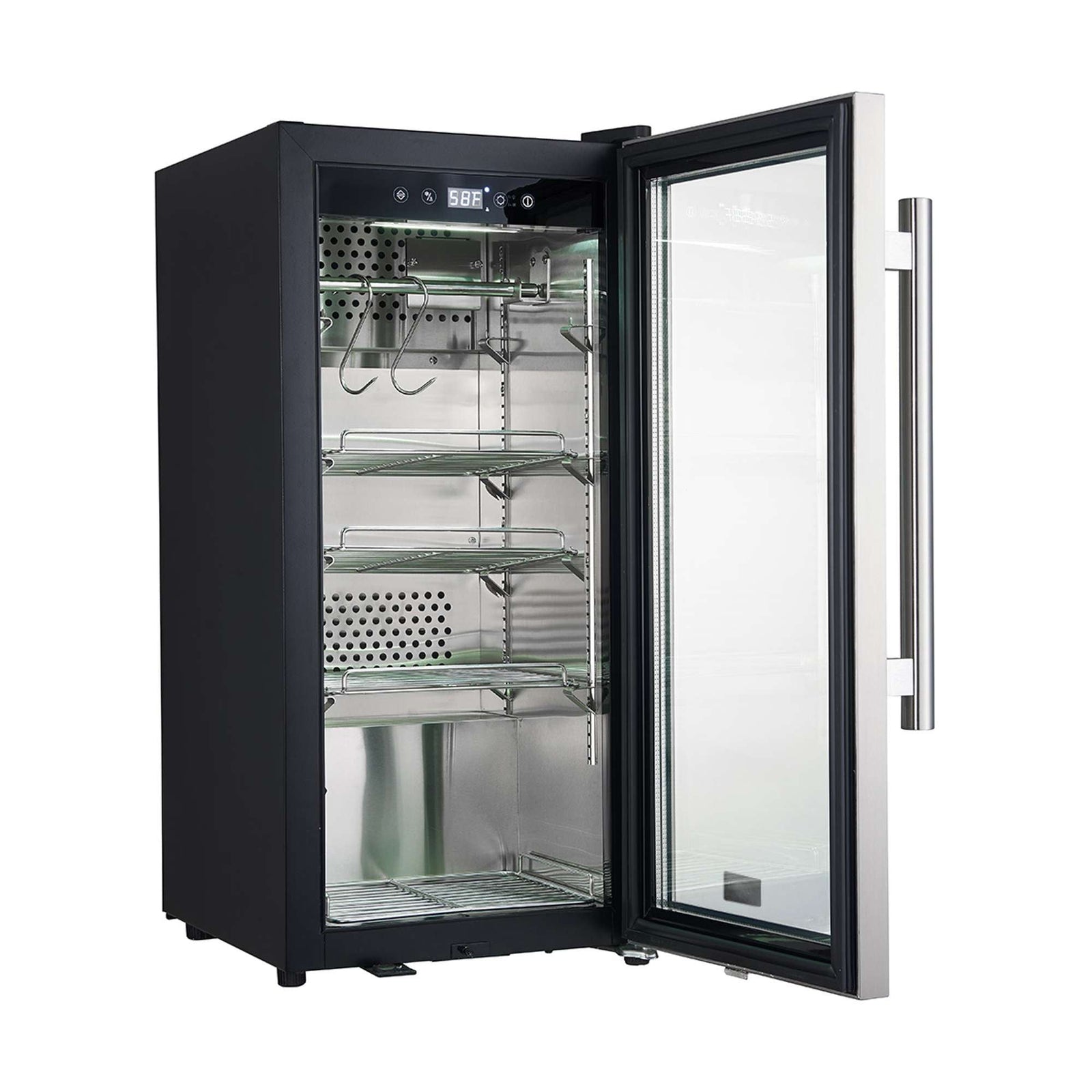 Forno Asciutto 16-Inch Dry Aging Cabinet, Stainless Steel 304, 2.65 cu.ft, LED Lighting, Adjustable Shelves - FFSDA6857-16