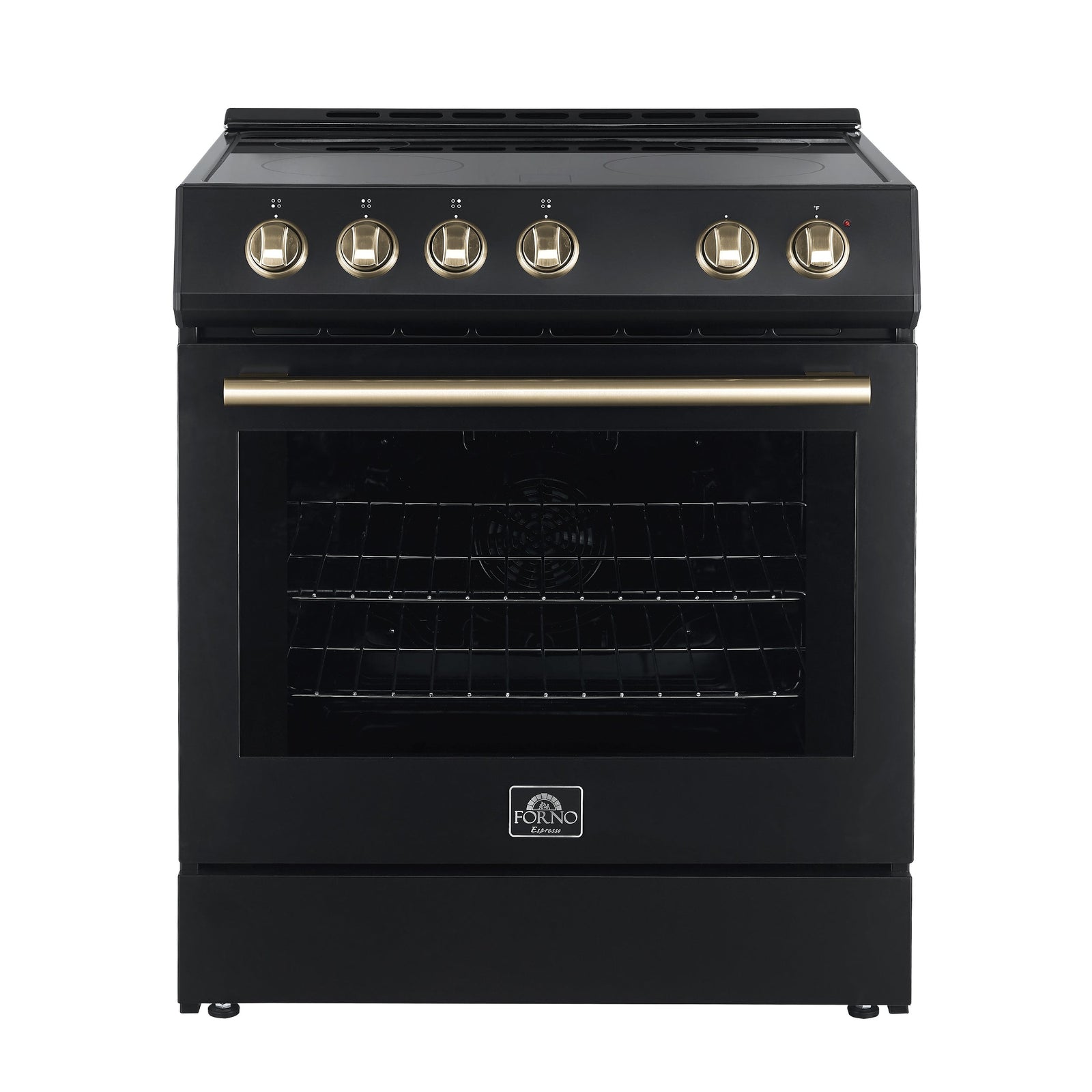 Forno Premium 3-Piece Kitchen Bundle - Leonardo Espresso 30" Black Range, 31" Black Bottom Freezer Refrigerator, 24" Black Built-In Dishwasher - FBDL-007-02US