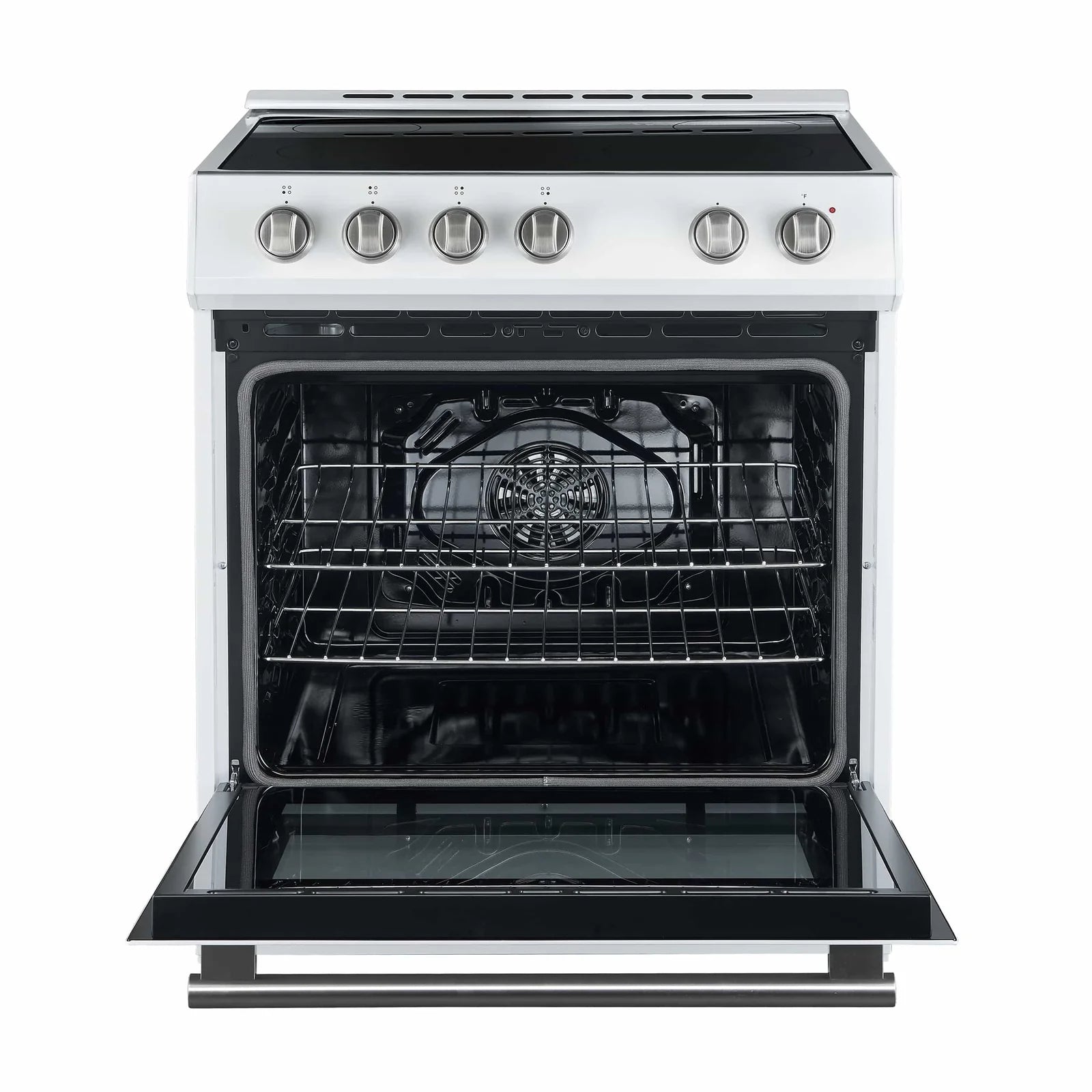 Forno Premium 2 Pieces Kitchen Bundle - Leonardo Espresso 30-Inch White Electric Range, Moena Espresso 36-Inch White French Door Refrigerator - FBDL-003-09US
